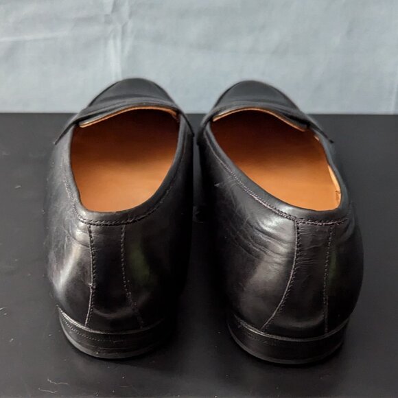 VINTAGE POLO RALPH LAUREN Mens Penny Loafers Shoes BLACK Leather 9B